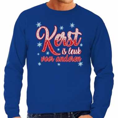 Blauwe foute kersttrui / sweater kerst is leuk voor anderen voor heren
