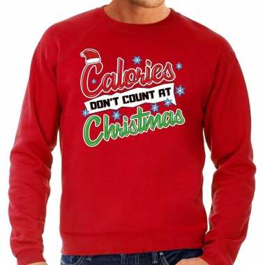Rode foute kersttrui / sweater calorieen tellen niet tijdens kerst voor heren