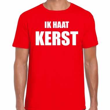Rood fout kerstshirt / t-shirt ik haat kerst voor heren