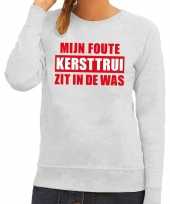 Foute kersttrui in de was grijs voor dames