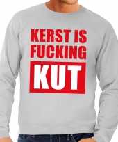 Foute kersttrui kerst is fucking kut grijs voor heren