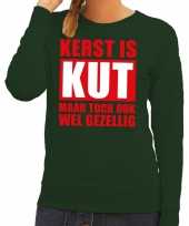 Foute kersttrui kerst is kut maar toch gezellig groen voor dames