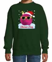 Foute kersttrui sweater coole kerstbal groen voor meisjes