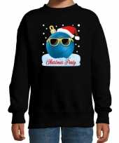 Foute kersttrui sweater coole kerstbal zwart voor jongens
