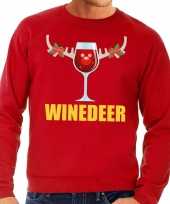 Foute kersttrui winedeer rood voor heren