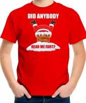 Fun kerstshirt outfit did anybody hear my fart rood voor kinderen