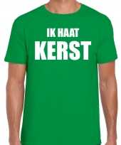 Groen fout kerstshirt t-shirt ik haat kerst voor heren