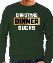 Groene foute kersttrui sweater christmas dinner kerstdiner sucks voor heren