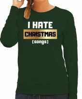 Groene foute kersttrui sweater i hate christmas songs haat kerstliedjesvoor dames