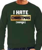 Groene foute kersttrui sweater i hate christmas songs haat kerstliedjesvoor heren