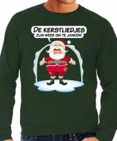 Groene foute kersttrui sweater kerstliedjes zijn om te janken voor heren