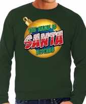 Groene foute kersttrui sweater the name is santa bitches voor heren