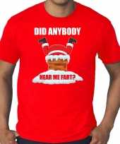 Grote maten fun kerstshirt outfit did anybody hear my fart rood voor heren