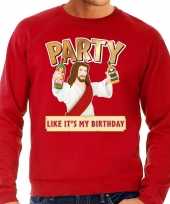 Grote maten rood foute kersttrui sweater party jezus voor heren