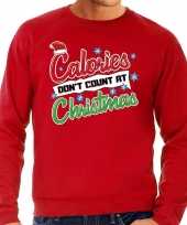 Rode foute kersttrui sweater calorieen tellen niet tijdens kerst voor heren