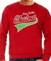 Rode foute kersttrui sweater merry fucking christmas voor heren
