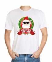 Ugly kerstmis shirt wit wiet rokende kerstman voor mannen