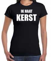 Zwart fout kerstshirt t-shirt ik haat kerst voor dames