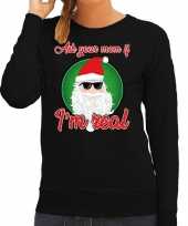 Zwarte foute kersttrui sweater ask your mom voor dames