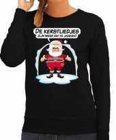 Zwarte foute kersttrui sweater kerstliedjes zijn om te janken voor dames