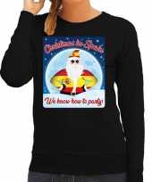Zwarte foute spanje kersttrui sweater christmas in spain we know how to party voor dames